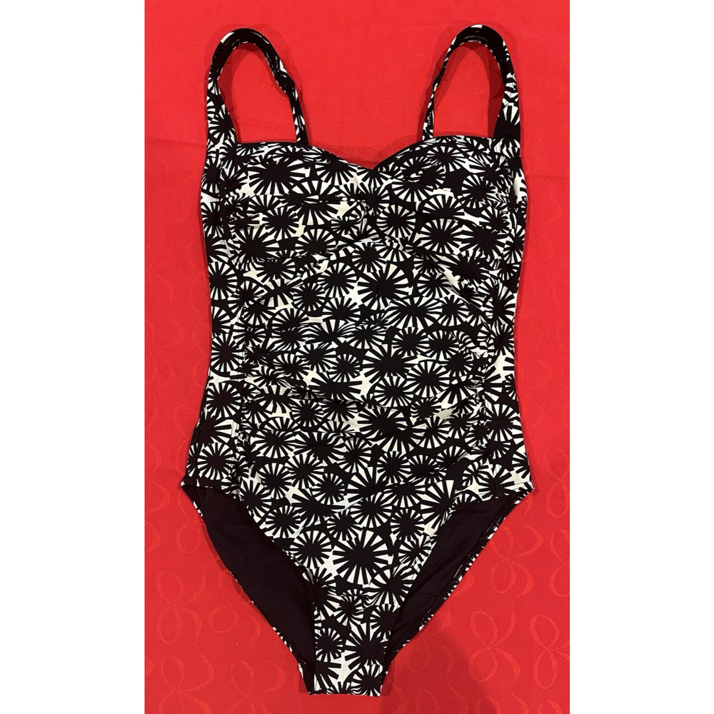 BOND-EYE Australia US 6 D/DD Black White One Piece Bathing Suit Pool Beach Party